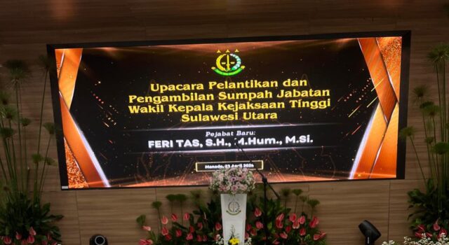 Resmi Dilantik, Wakajati Sulawesi Utara Feri Tas, S.H., M.Hum., M.Si, Dt.Toembidjo Bawa Semangat Transformasi Hukum & Penguatan Integritas Korps Adhyaksa