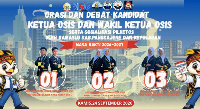 Tiga Paslon Adu Gagasan, Pilketos SMAN 3 Pangkep Jadi Ajang Pendidikan Demokrasi