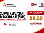 Publik Puas dengan Layanan Bawaslu Sulsel, IKM Periode I Capai 88,50